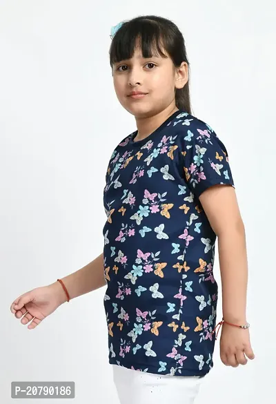 Stylish Multicoloured Crepe Printed Tee For Girls Pack Of 4-thumb4