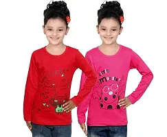 IndiWeaves Girls Cotton Full Sleeve Printed T-Shirt Pack of 2(10200-0002-IW-P2-XL1_Red::Red_12-13 Years)-thumb1