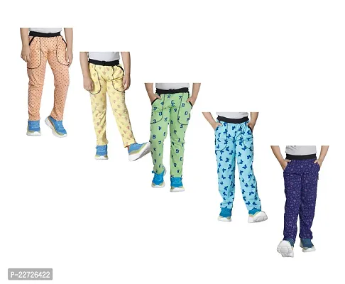 Stylish Cotton Multicoloured Track Pant For Boys Pack Of 5-thumb0