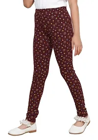 Stylish Multicoloured Cotton Blend Printed Leggings For Girl Pack Of 3-thumb3