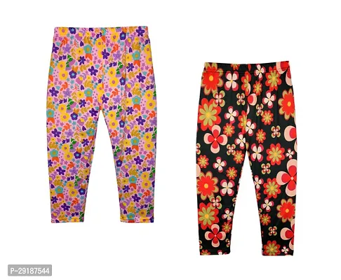 Fabulous Polyester Printed Slim Fit Capris For Girls Pack Of 2-thumb0