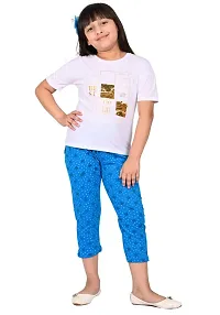 Fabulous Multicoloured Cotton Printed Capri For Girls Pack Of 2-thumb1