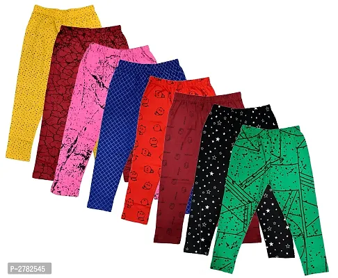 Multicoloured Cotton Capris For Girl's - (Pack of 8)