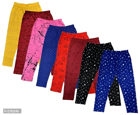 Multicoloured Cotton Capris For Girl's - (Pack of 8)