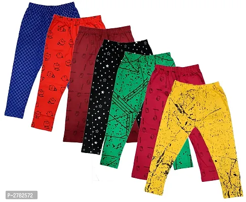 Multicoloured Cotton Capris For Girl's - (Pack of 7)-thumb0