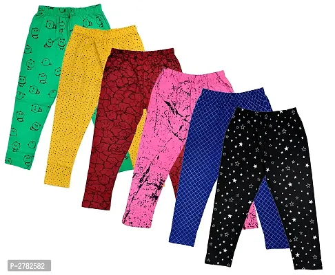 Multicoloured Cotton Capris For Girl's - (Pack of 6)-thumb0