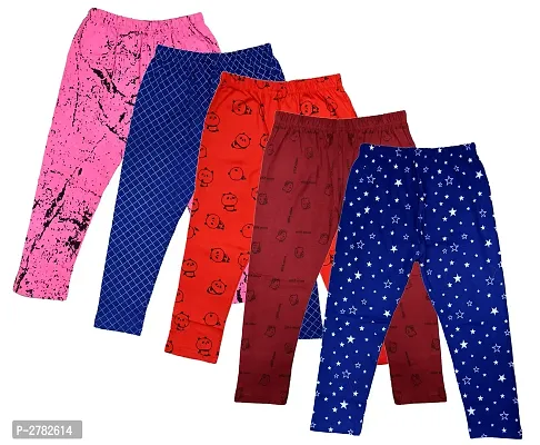 Multicoloured Cotton Capris For Girl's - (Pack of 5)