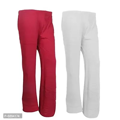 IndiWeaves Womens Warm Woolen Full Length Palazo Pants for Winters_Free Size_Maroon/White-thumb0