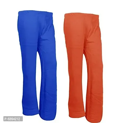 IndiWeaves Womens Warm Woolen Full Length Palazo Pants for Winters_Free Size_Blue/Orange