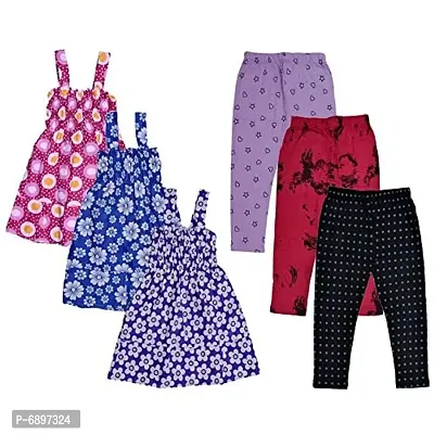 Buy IndiWeaves Girl's Printed Capri and Cotton Frock (Pack of 6) Online In  India At Discounted Prices