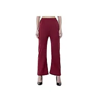 IndiWeaves Women's Solid Fleece Warm Lower Track Pants and Woollen Palazzo for Winters Pack of 2-thumb1