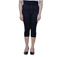 indi weaves Women's Cotton Full Sleeve Printed T-Shirts and Cotton Printed Lycra Capris Pack of 4-thumb2