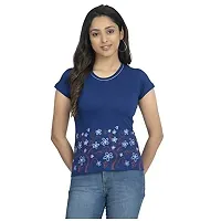 IndiWeaves Women's Cotton Printed T-Shirts Pack of 4-thumb1