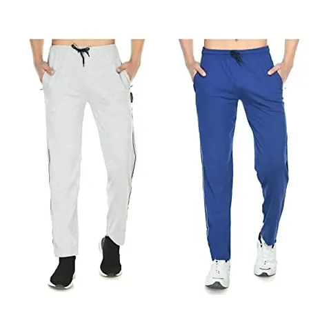 indi weaves Men's Solid Cotton Lower Track Pants (Pack of 2)