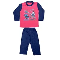 Indiweaves Kids Pure Cotton Round Neck Baba Suit (T-Shirt and Bottom) Red  Pink/Pink  Blue-3 to 3.5 Years-(10000-0105)-thumb3