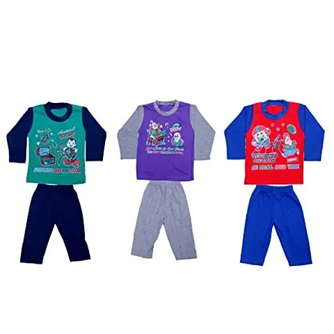 Kids Pure Cotton T-Shirt and Bottom Pack of 3