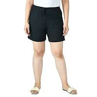 IndiWeaves&#174; Women's Cotton Regular Fit Solid and Printed Shorts/Hot Pant [Pack of 3]-thumb3