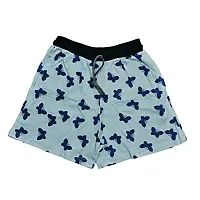IndiWeaves Women's Cotton Printed Shorts (Sky Blue/White_40) Pack of 2-thumb1