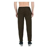 IndiWeaves Men's Printed Dry Fit Track Pants with 2 Side Open Pockets (Black,Black-Red, 38) Pack of 2-thumb2