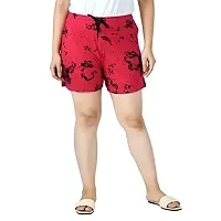 IndiWeaves Women's Cotton Printed Regular Shorts [Pack of 2] Magenta, Red-thumb4