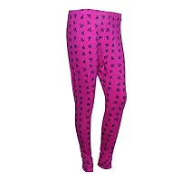 IndiWeaves Womens Cotton Churidar Leggings Combo(Pack of 1 Printed Legging and 2 Solid Legging)_Pink::Purple_FREE SIZE-thumb1