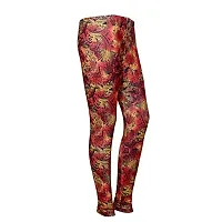 IndiWeaves Womens Cotton Churidar Leggings Combo(Pack of 1 Printed Legging and 1 Solid Legging)_Yellow::Multicolor_FREE SIZE-thumb2