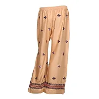 IndiWeaves Beige Rayon Embroidered Trendy and Stylish Pallazo Pant for Women-thumb3