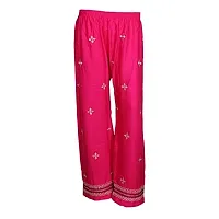 IndiWeaves 1 Solid Pallazo 1 Embroidered Rayon Pallazo/Sarara/Pants for Women(Pack of 2)_Multicolor_7190071953-IW-NP-P2-FREE-thumb3