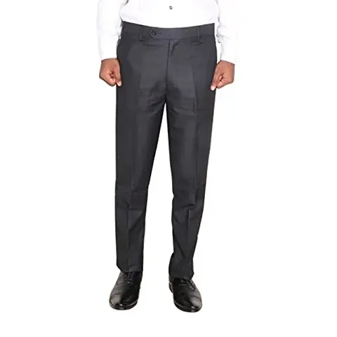 IndiWeaves Rayon Regular fit Formal Trouser for Mens_Black_Size-32