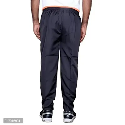 IndiWeaves Men's Black Polyester Lower/Track Pants with 1 Zipper Pocket and 1 Open Pocket for All Season-Size-38-thumb3