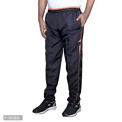 IndiWeaves Men's Black Polyester Lower/Track Pants with 1 Zipper Pocket and 1 Open Pocket for All Season-Size-38-thumb2