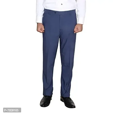 IndiWeaves Mens Rayon Formal Trousers Pants (70100)-Blue-30-thumb0