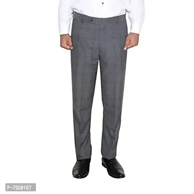 Indiweaves Mens Rayon Formal Trousers Pants (70102)-Dark Grey-34