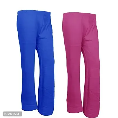 IndiWeaves Womens Warm Woolen Full Length Palazo Pants for Winters_Free Size_Blue/Pink