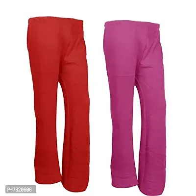 IndiWeaves Womens Warm Woolen Full Length Palazo Pants for Winters_Free Size_Red/Pink