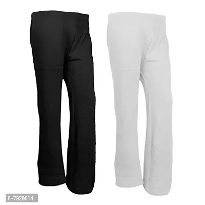 IndiWeaves Womens Warm Woolen Full Length Palazo Pants for Winters_Free Size_Black/White-thumb0
