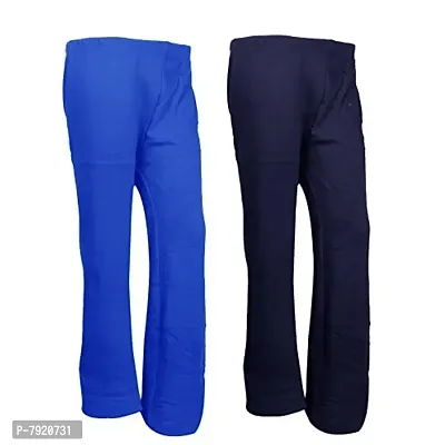 IndiWeaves Womens Warm Woolen Full Length Palazo Pants for Winters_Free Size_Blue/Navy Blue