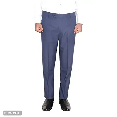 IndiWeaves Rayon Regular fit Formal Trouser for Mens_Navy Blue_Size-34