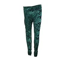 Indiweaves Women's Velvet Churidar Embossed Leggings_Green_Free Size_71542-thumb2