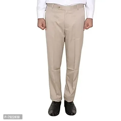 IndiWeaves Rayon Regular fit Formal Trouser for Mens_Beige_Size-30