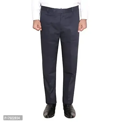 IndiWeaves Rayon Regular fit Formal Trouser for Mens_Navy Blue_Size-38