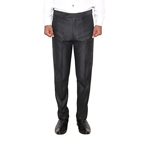 IndiWeaves Rayon Regular fit Formal Trouser for Mens_Black_Size-30