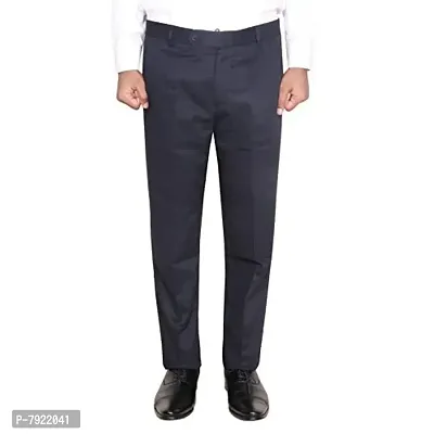 IndiWeaves Rayon Regular fit Formal Trouser for Mens_Navy Blue_Size-34