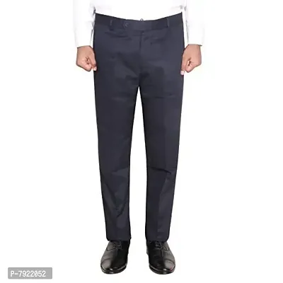 IndiWeaves Rayon Regular fit Formal Trouser for Mens_Navy Blue_Size-32