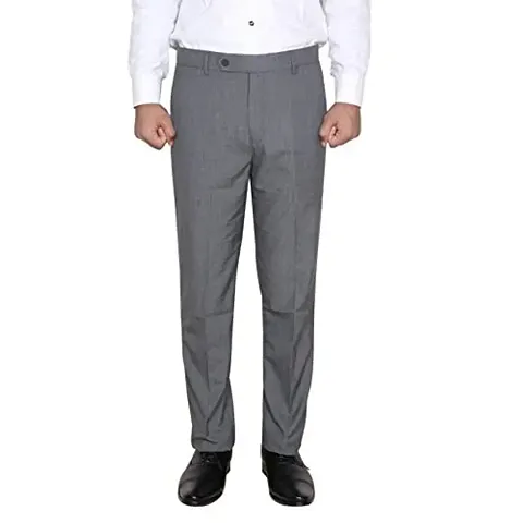 IndiWeaves Rayon Regular fit Formal Trouser for Mens_Gray_Size-30