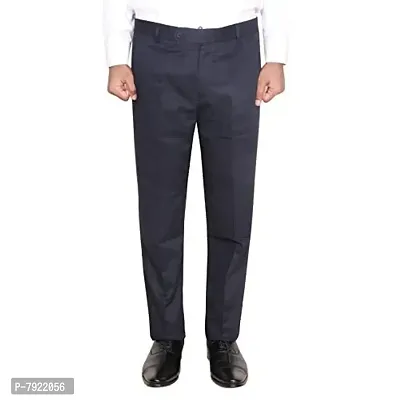 IndiWeaves Rayon Regular fit Formal Trouser for Mens_Navy Blue_Size-36