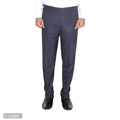 IndiWeaves Rayon Regular fit Formal Trouser for Mens_Navy Blue_Size-32