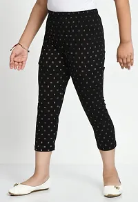 Fabulous Black Cotton Printed Capri For Girls-thumb2