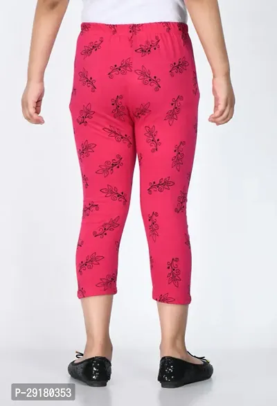 Fabulous Magenta Cotton Printed Capri For Girls-thumb5