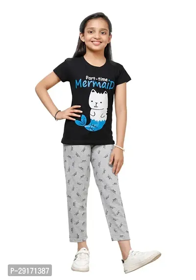 Stylish Multicoloured Cotton Printed Pyjama Lower Pant For Girls Pack Of 5-thumb2